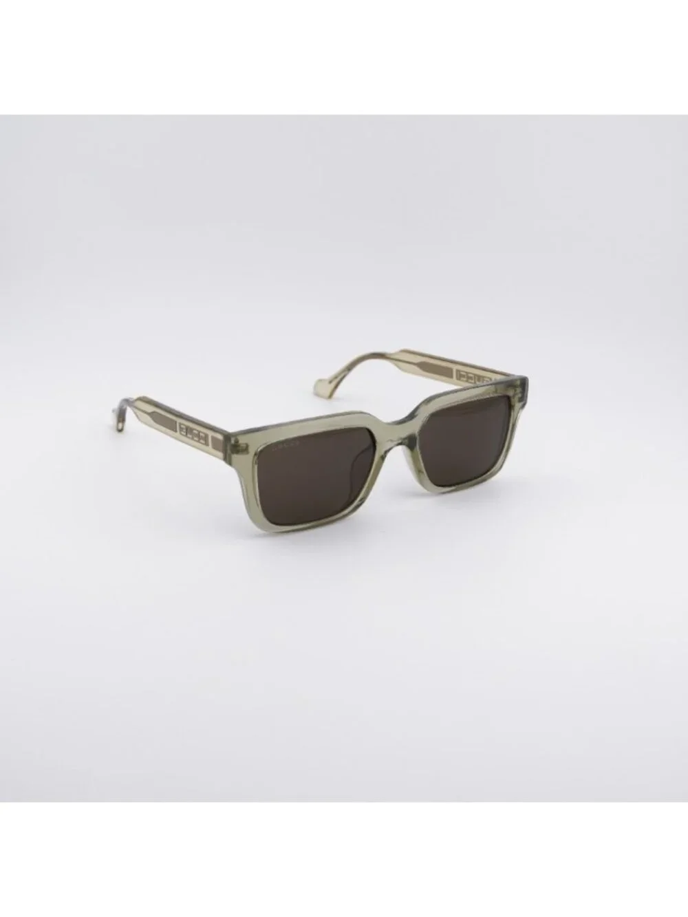 Gucci GG1732SK 003 Sunglasses Green Square Frame, Brown Lenses
